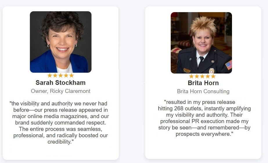 Customer testimonials